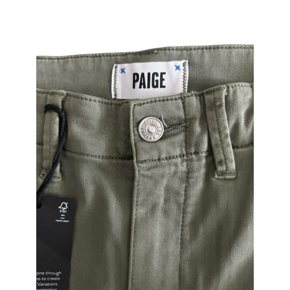 PAIGE CARLY CARGO WITH POCKETS PANTS WIDE LEG NWT SIZE 29 VTG IVY GREEN - Picture 5 of 11